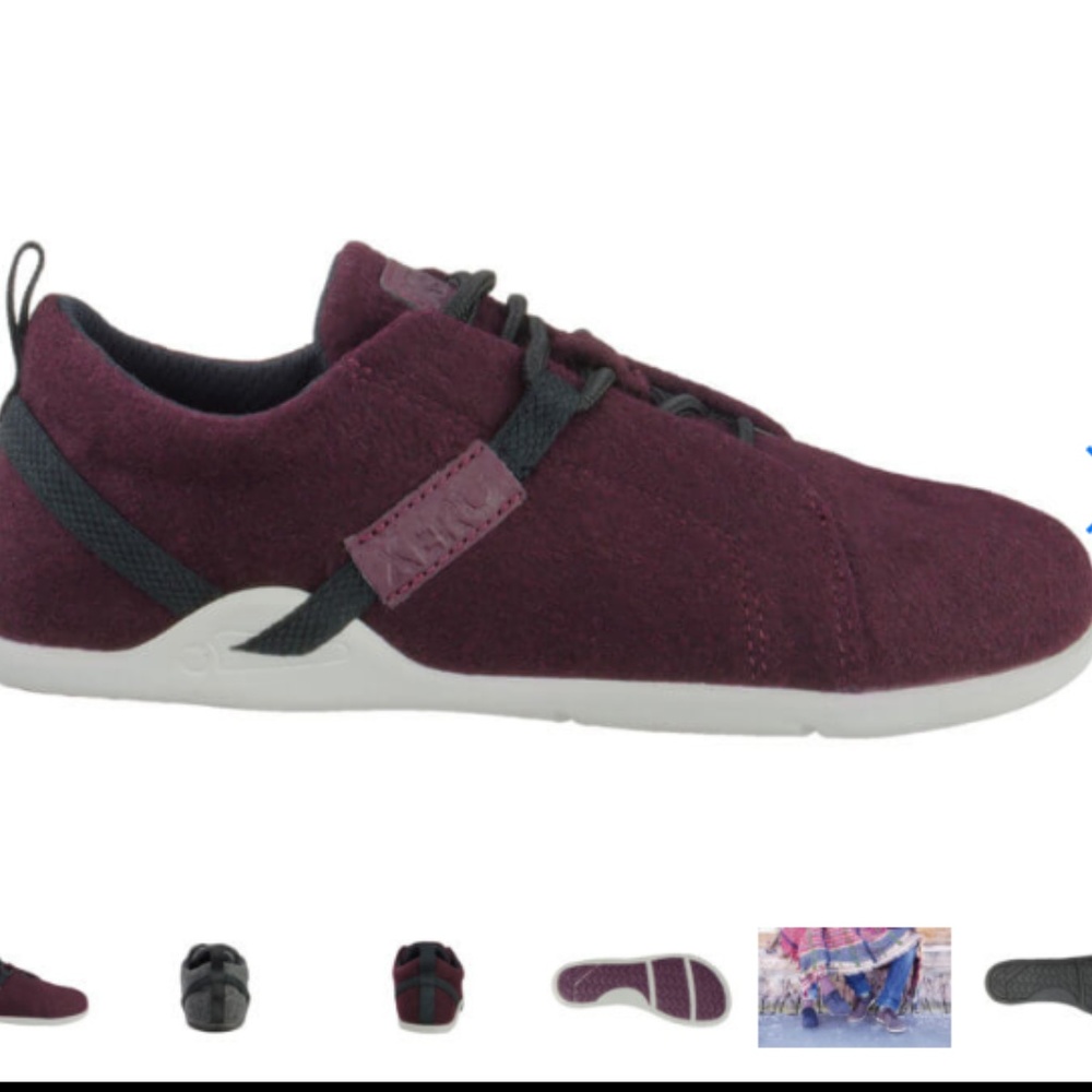 Xero Pacifica Burgundy Wool Sneakers, Size 8.5